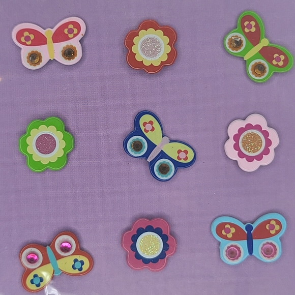 K&Company Brads Butterfly and Flowers Brads 9 pcs Bugs Spring Summer Brads - Picture 8 of 8